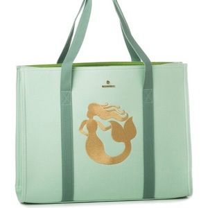 Spartina 449 Seafoam & Gold Mermaid Linen Tote